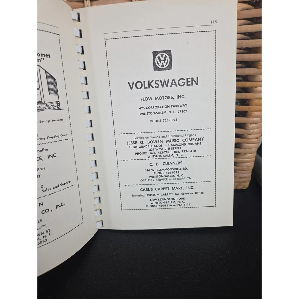 Konnoak Hills Moravian Church Cookbook Winston-Salem NC 1969 Spiral